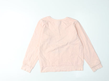 Back view of Disney girls’ pink minnie mouse pullover sweatshirt 9-10 years