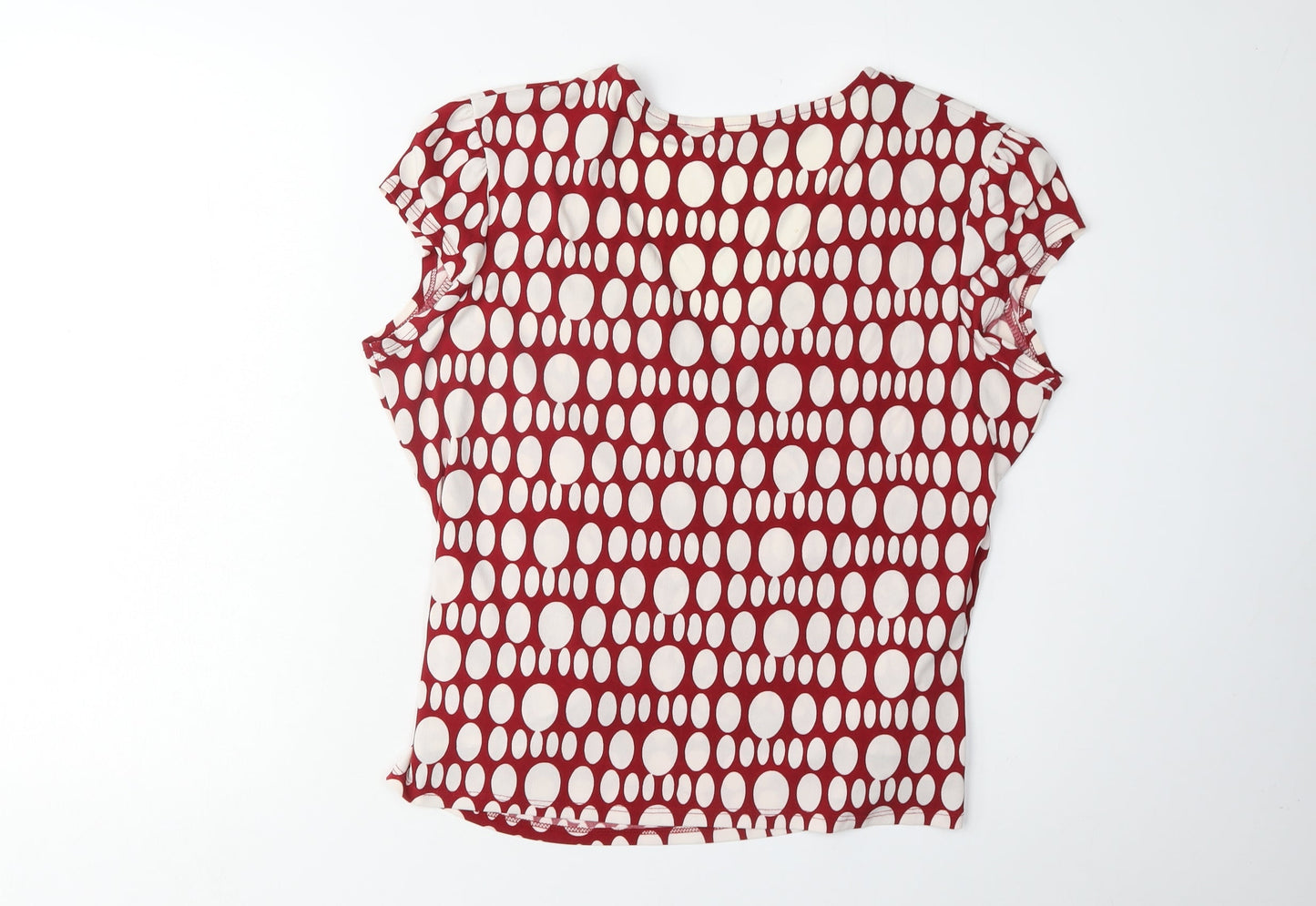 Kaliko Women's Red Polka Dot Wrap Blouse, Size 18