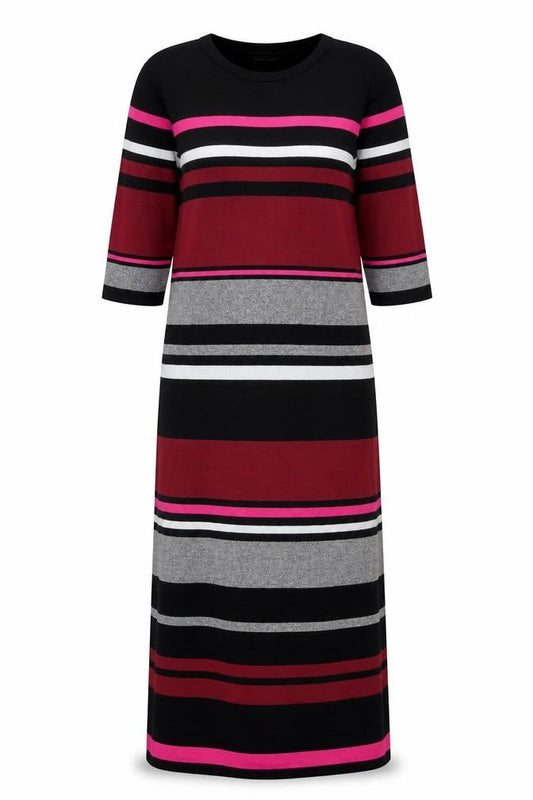New Look Women's Striped Dress M - Black, Pink Casual