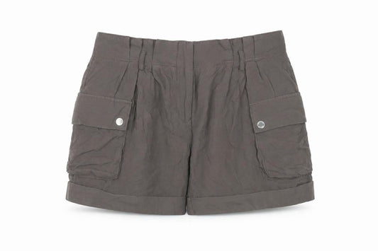 Front view of Michael Kors Women's Brown Cargo Shorts, size 6