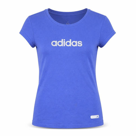 Adidas Women's Blue Cotton T-Shirt, Size S, Casual Wear