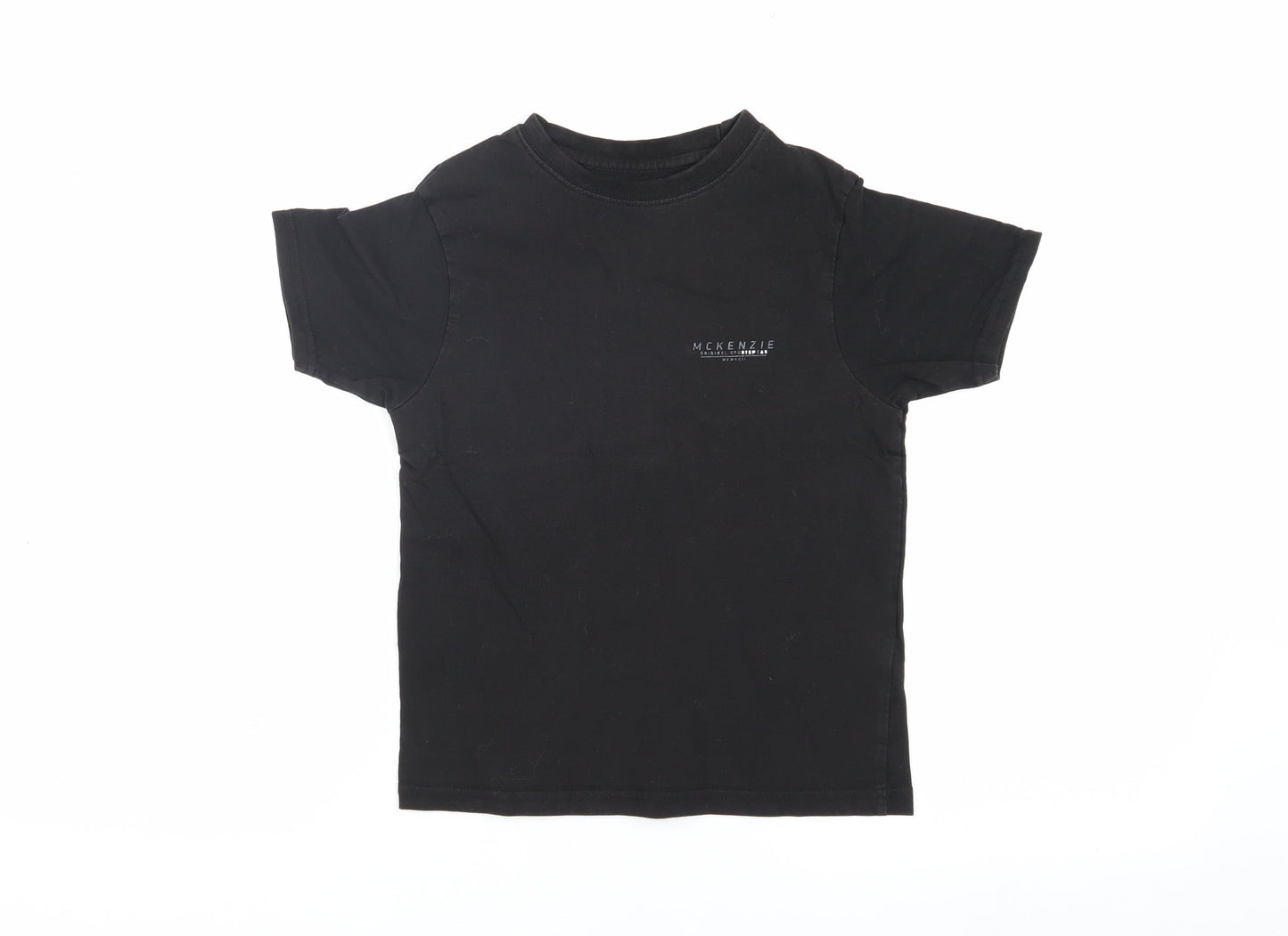 McKenzie Boys Black T-Shirt 8-10 Years Casual Crew Neck