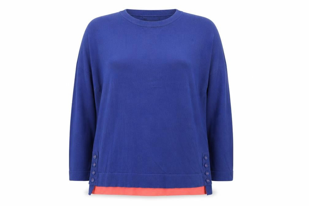 Laura Ashley Women's Blue Pullover Crew Neck Jumper