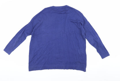 Laura Ashley Women's Blue Pullover Crew Neck Jumper