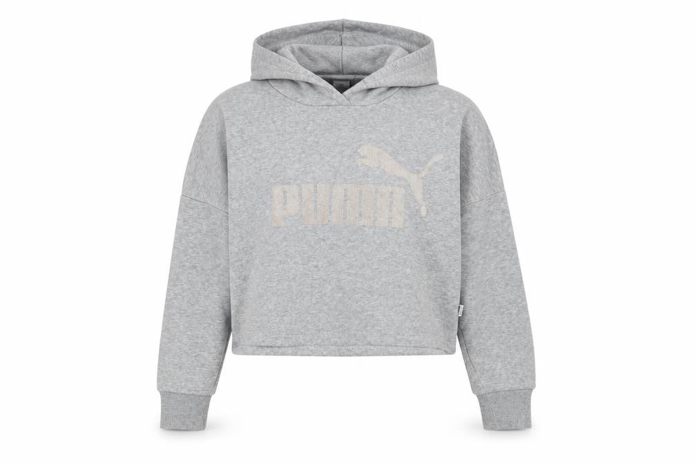 Puma Girls Grey Hoodie, 10 Years, Pullover Style, Logo