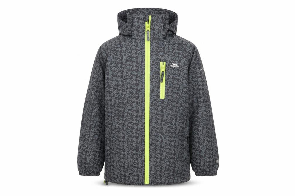 Trespass Boys Grey Rain Coat, Size 7-8, Waterproof Hiking Jacket