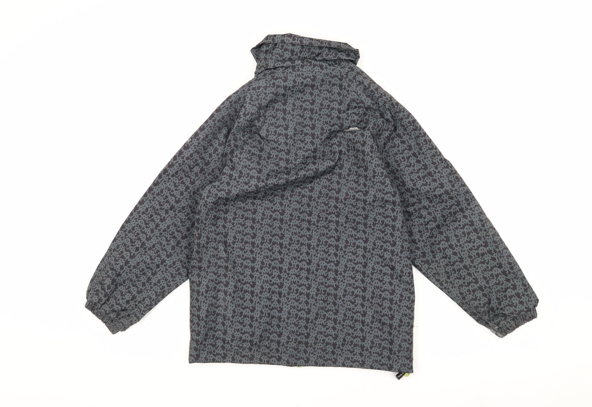 Trespass Boys Grey Rain Coat, Size 7-8, Waterproof Hiking Jacket