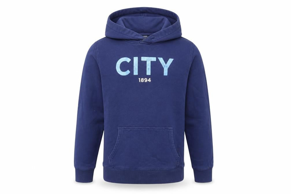 Manchester City Boys Blue Pullover Hoodie (12-13 Years)