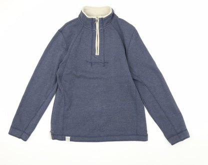 Weird Fish Men's Blue 1/4 Zip Sweatshirt S