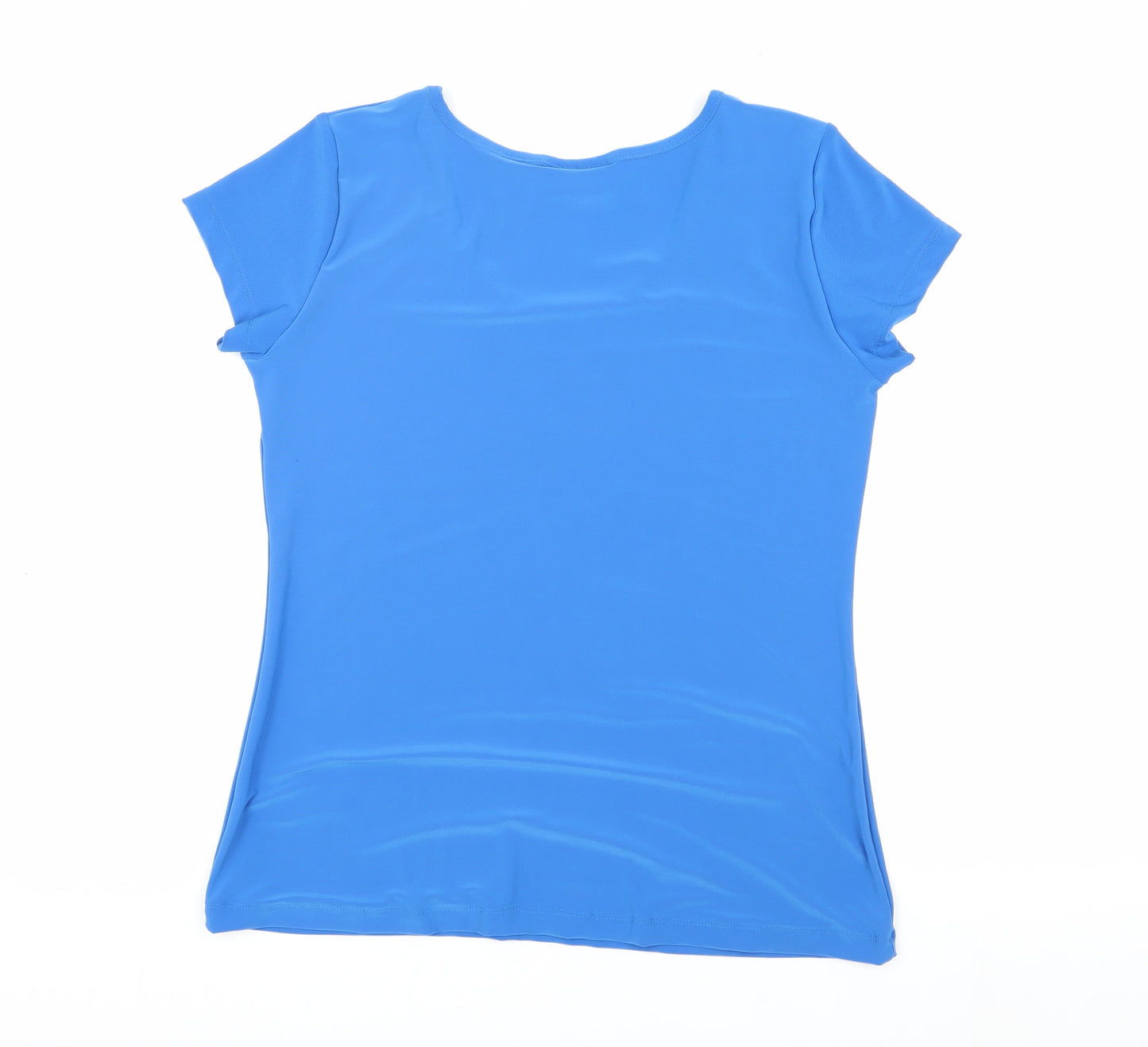 Nina Leonard Women's M Blue Scoop Neck T-Shirt