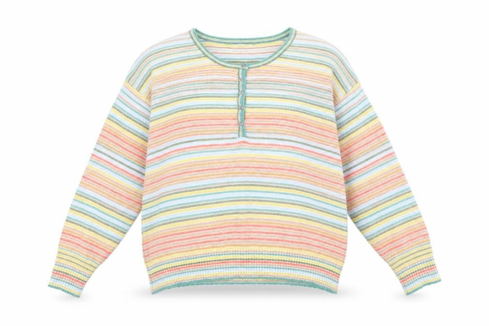 ee:some Women's Multicoloured Striped Henley Jumper M