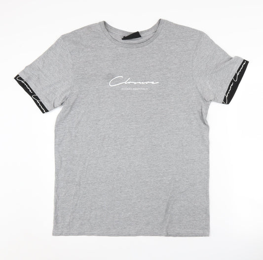 Closure London Men's Grey Short Sleeve Graphic T-Shirt L