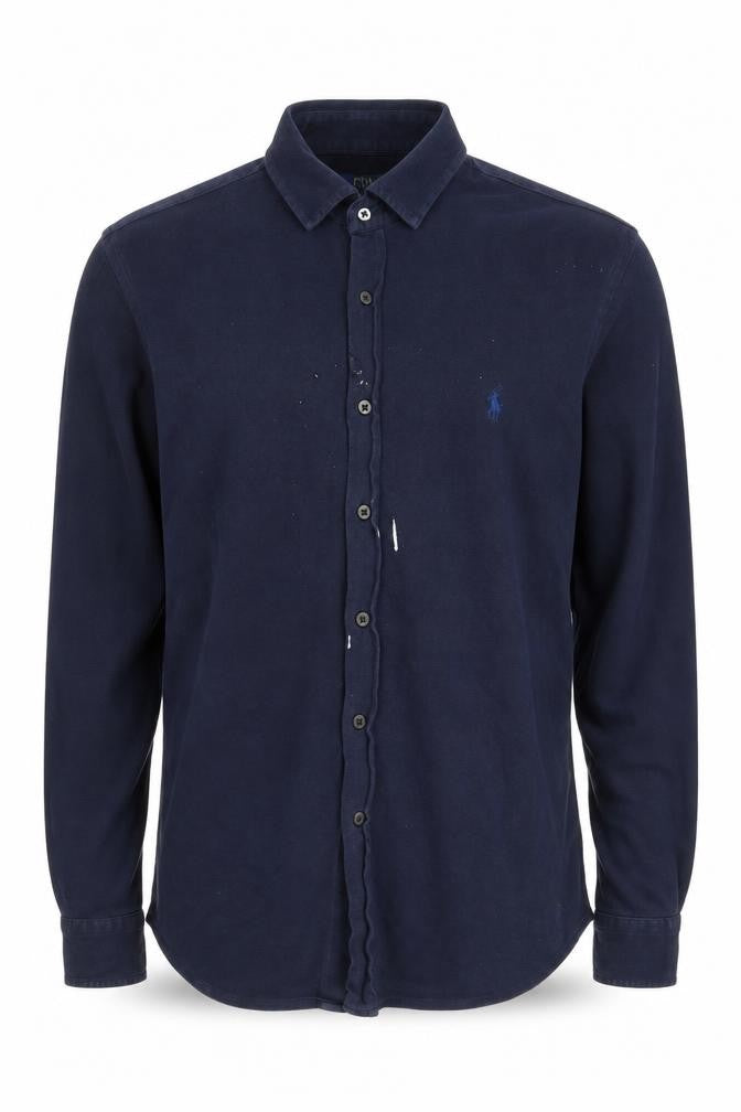 Polo Ralph Lauren Men's Blue Cotton Button-Up Shirt Size L