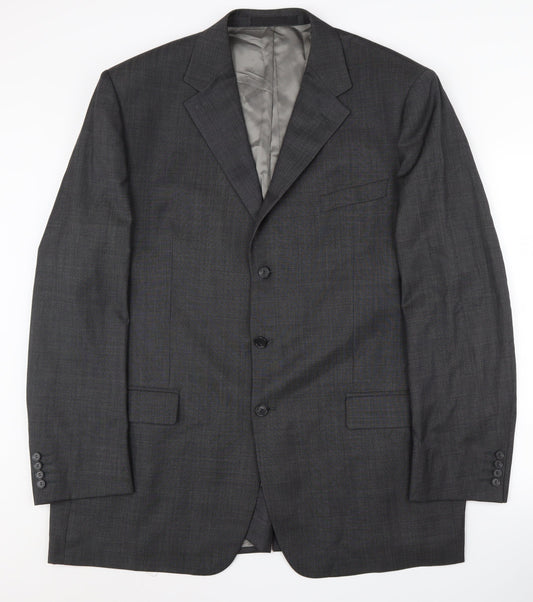 Marks and Spencer Men's Grey Blazer, Long Fit, Size 48