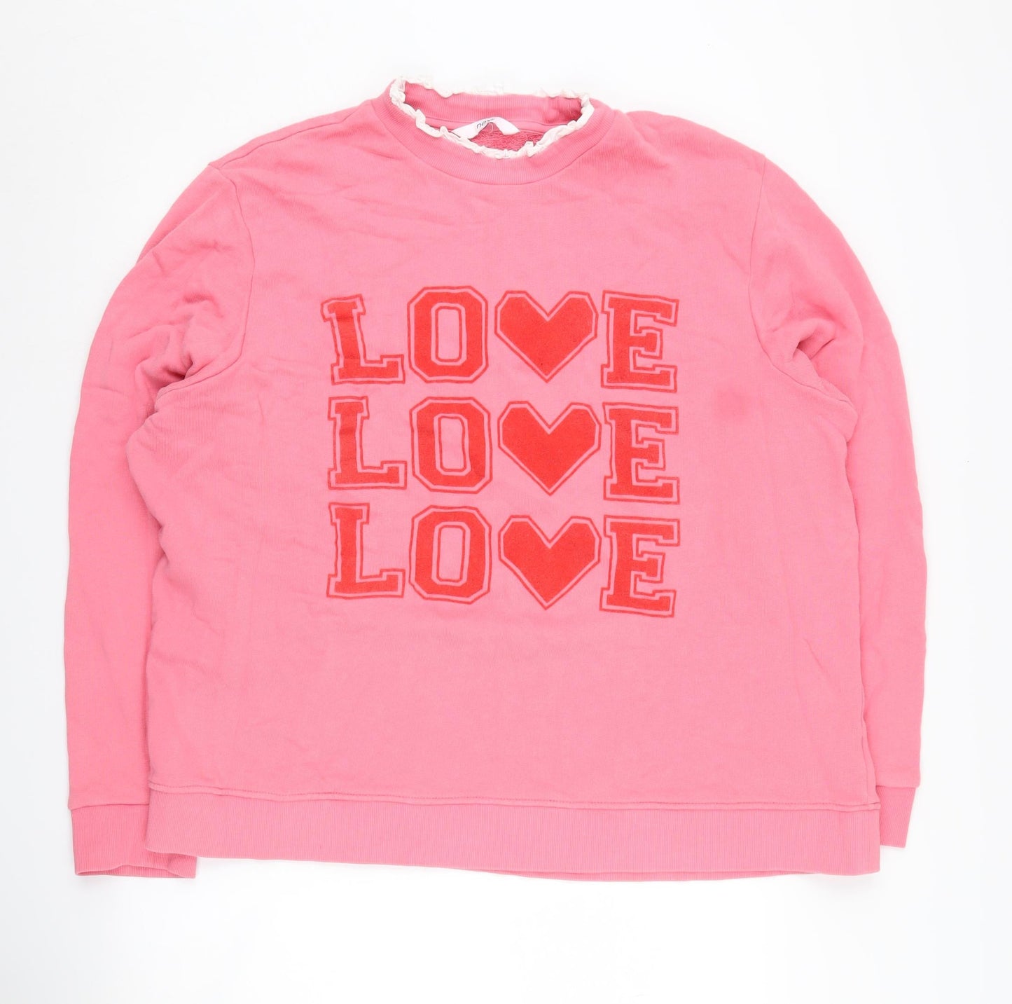 Next Women Pink XL Love Graphic Sweater
