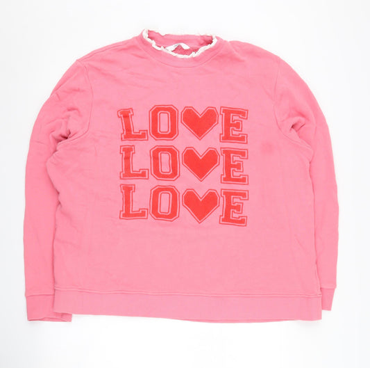 Next Women Pink XL Love Graphic Sweater