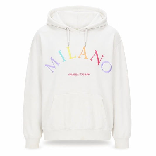 H&M Women's White Embroidered Pullover Hoodie M