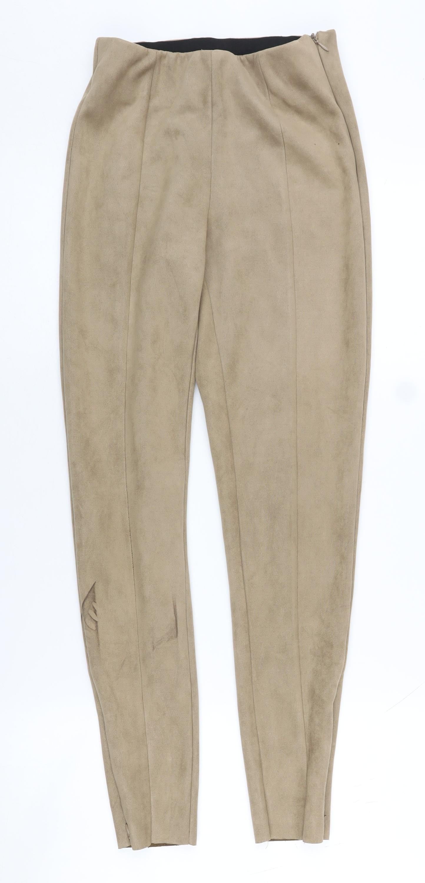 Zara Women's Beige Slim Fit Trousers XS