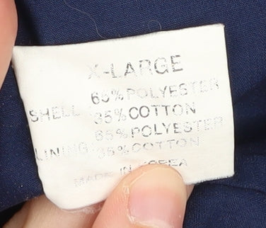 Brand and care label for Casual Club Men's Blue XL Basic Jacket