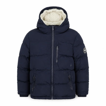 Front view of SoulCal Navy Blue boys’ puffer jacket 7 years