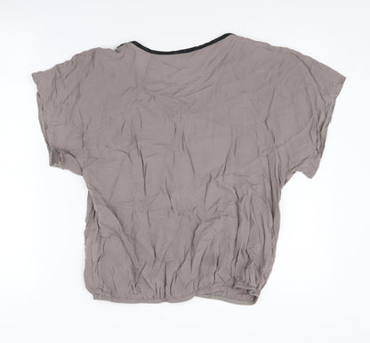 Cache Cache Women's Grey Beaded Tunic Blouse Size 1