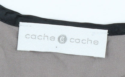 Cache Cache Women's Grey Beaded Tunic Blouse Size 1