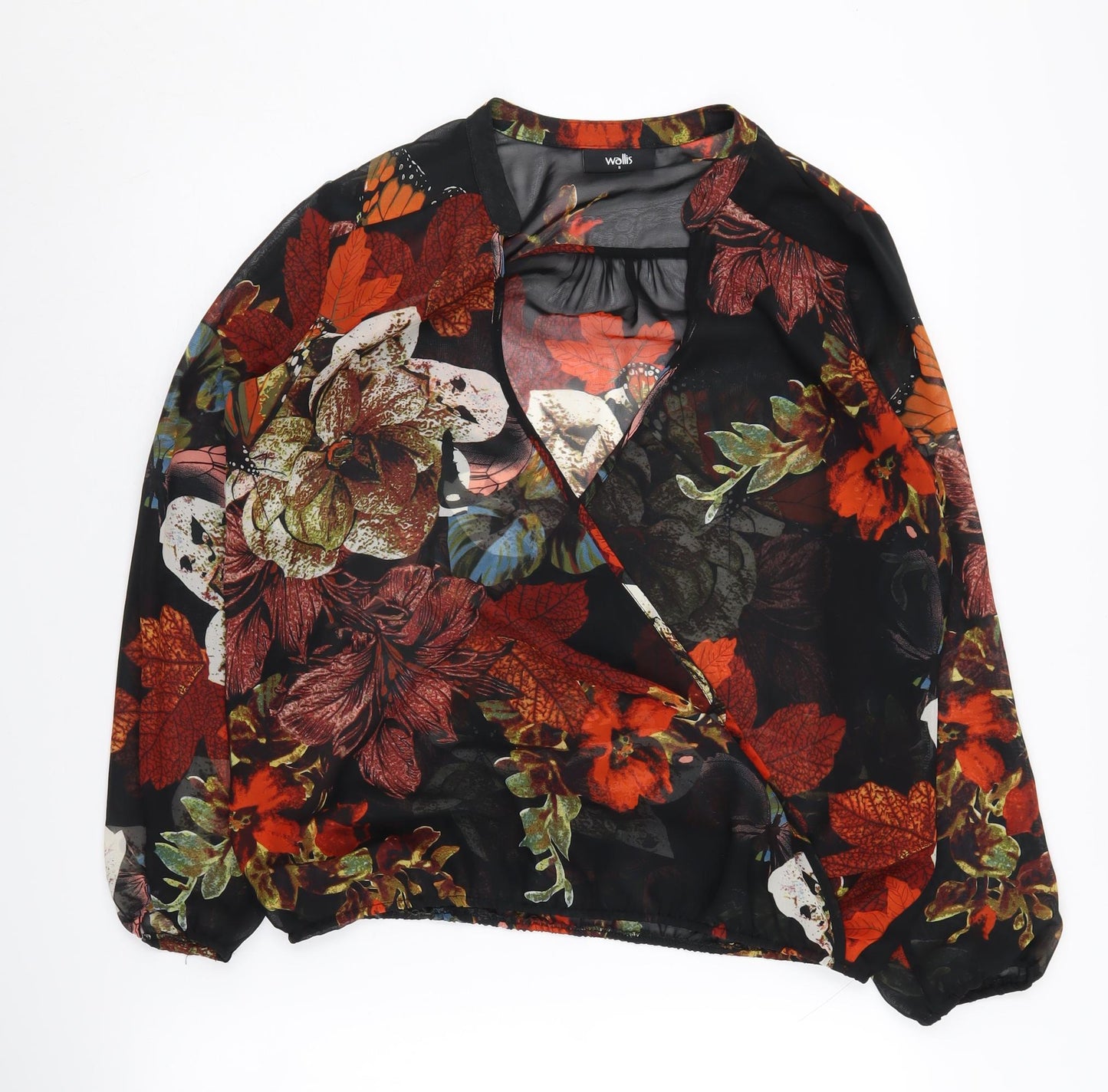 Wallis Women's Floral Multicoloured Wrap Blouse S