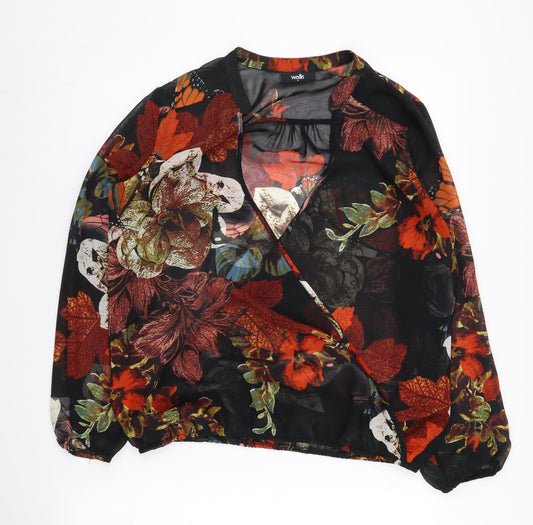 Wallis Women's Floral Multicoloured Wrap Blouse S