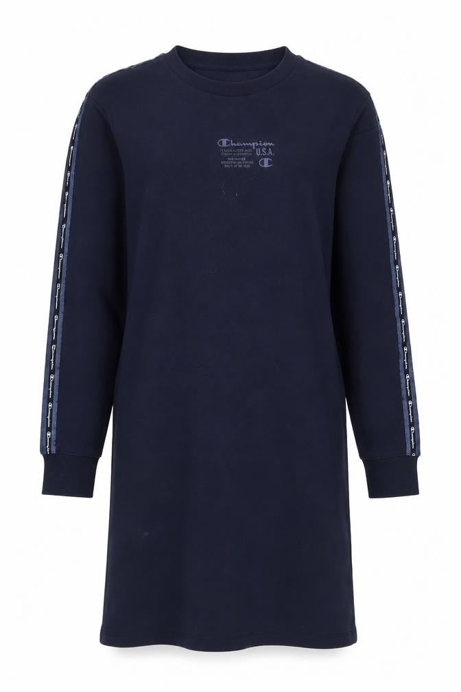 Champion Girls Blue Dress XL Long Sleeve Logo Accent