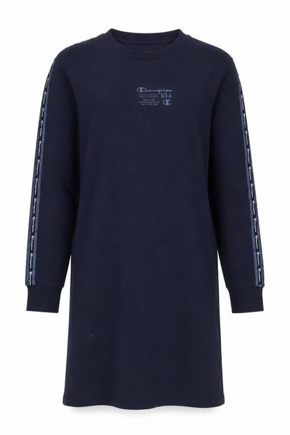 Champion Girls Blue Dress XL Long Sleeve Logo Accent