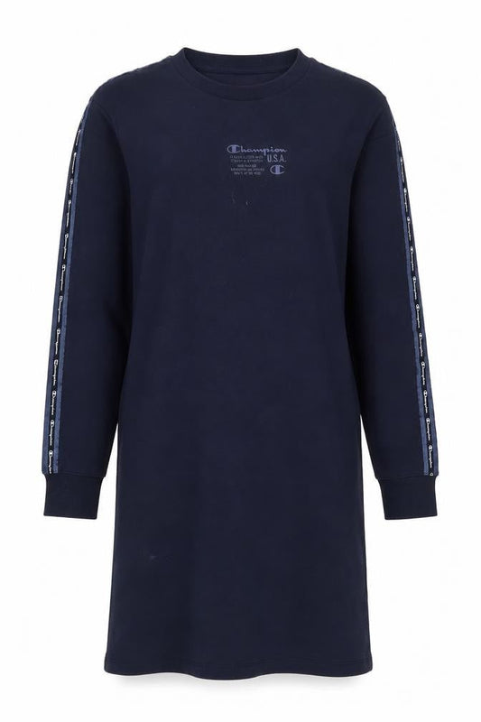 Champion Girls Blue Dress XL Long Sleeve Logo Accent