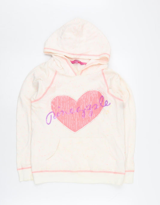 Pineapple Girls White Sequin Hoodie Age 11-12 Years