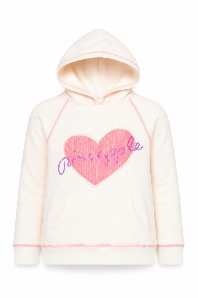 Pineapple Girls White Sequin Hoodie Age 11-12 Years