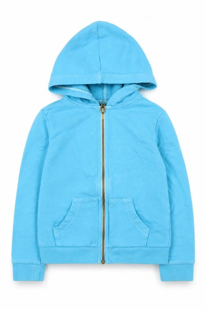 Lands' End Girls Blue Hoodie - Full Zip, Size 5-6 Years
