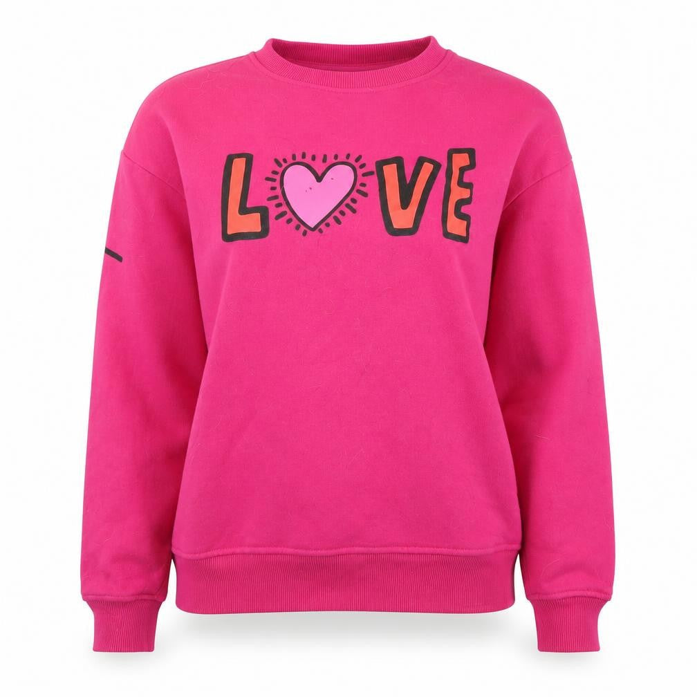 Keith Haring Women's Pink Love Graphic Sweatshirt XS