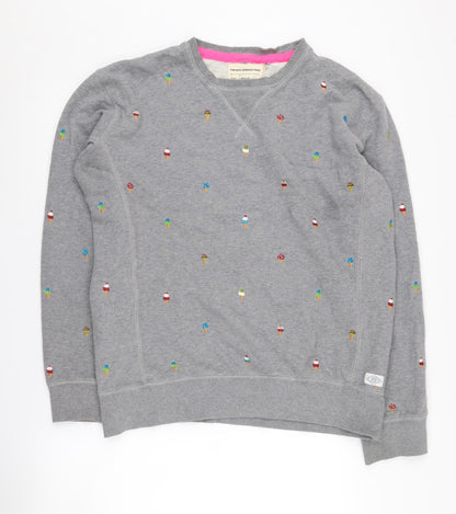 Additional front view of French Connection Women's Grey Embroidered Medium Sweatshirt
