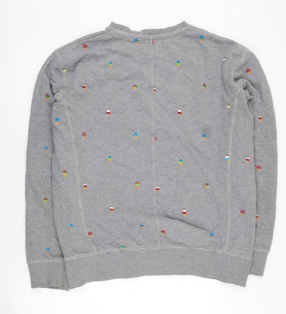 Back view of French Connection Women's Grey Embroidered Medium Sweatshirt