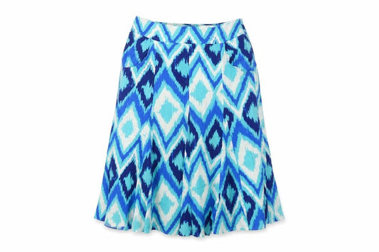 M&Co Women's Blue Geometric Skirt, Size 12