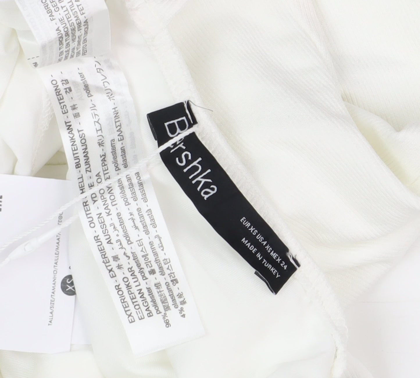 Bershka Women's White Bodycon Mini Dress XS
