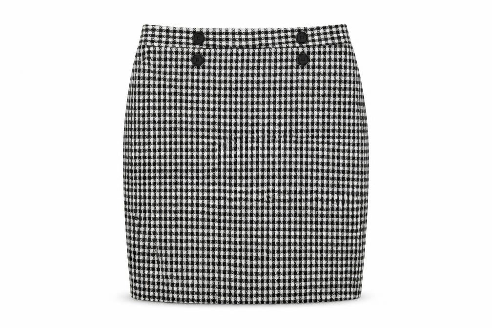 M&Co Women's Black Check Pencil Skirt Size 16
