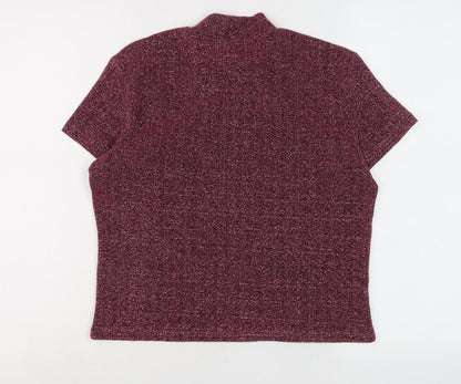 Monki Women's Purple Mock Neck Zip Top