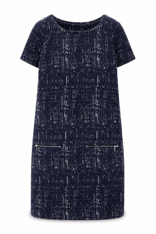 Next Women's Black Shift Dress Size 8 Short Sleeve