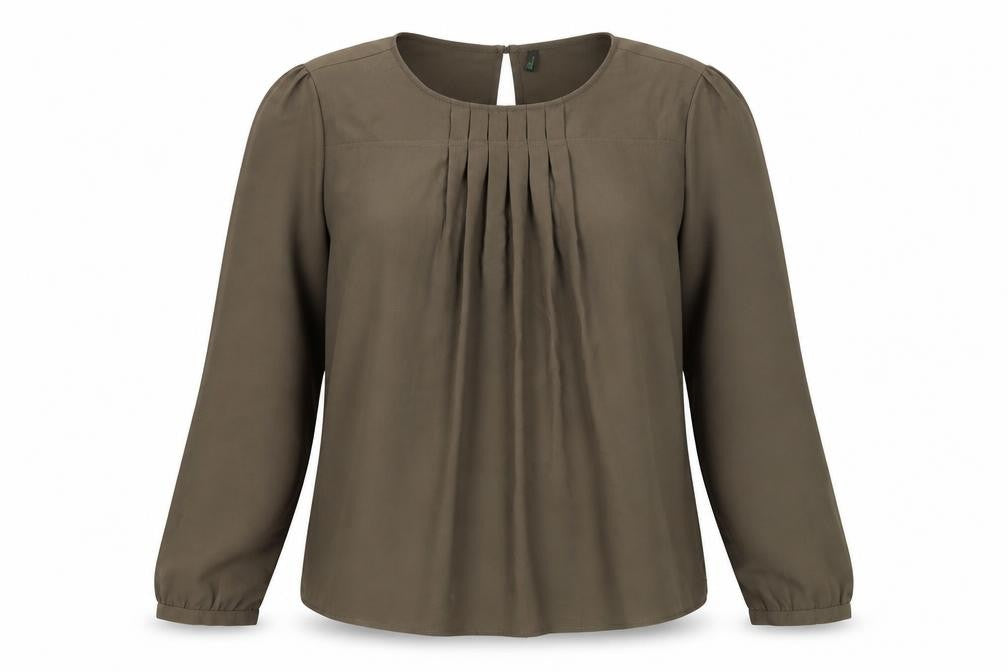 United Colors of Benetton Women's Brown Long Sleeve Blouse