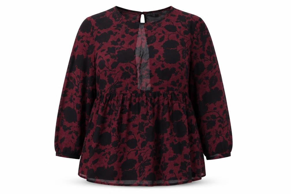 Topshop Women's Floral Blouse UK 16, Multicoloured