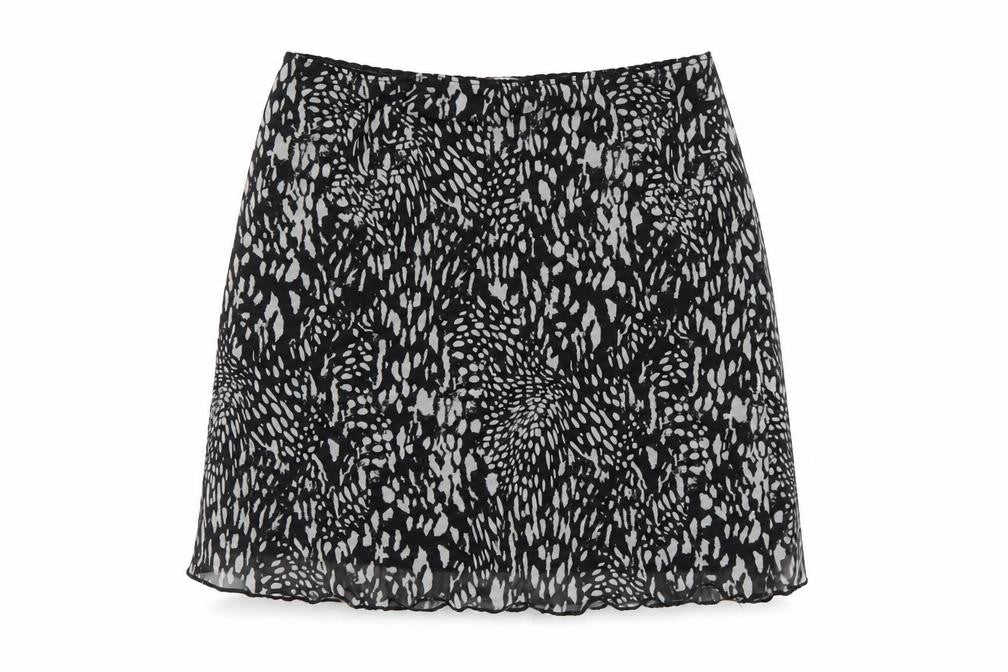 Topshop Women's Black Animal Print Skirt Size 8