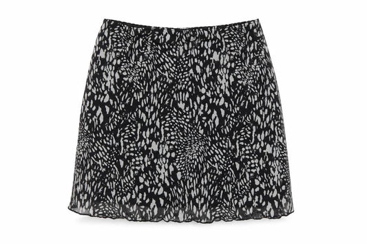 Topshop Women's Black Animal Print Skirt Size 8