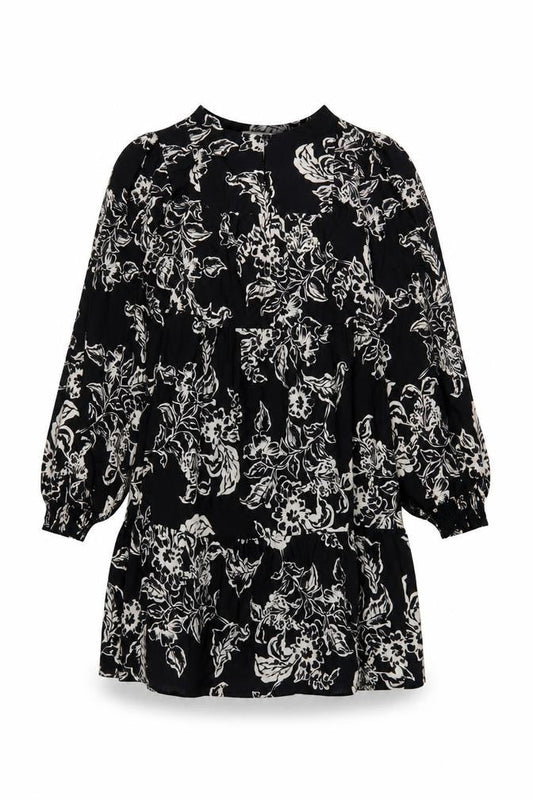 Marks & Spencer Women's Black Floral Shift Dress, Size 8
