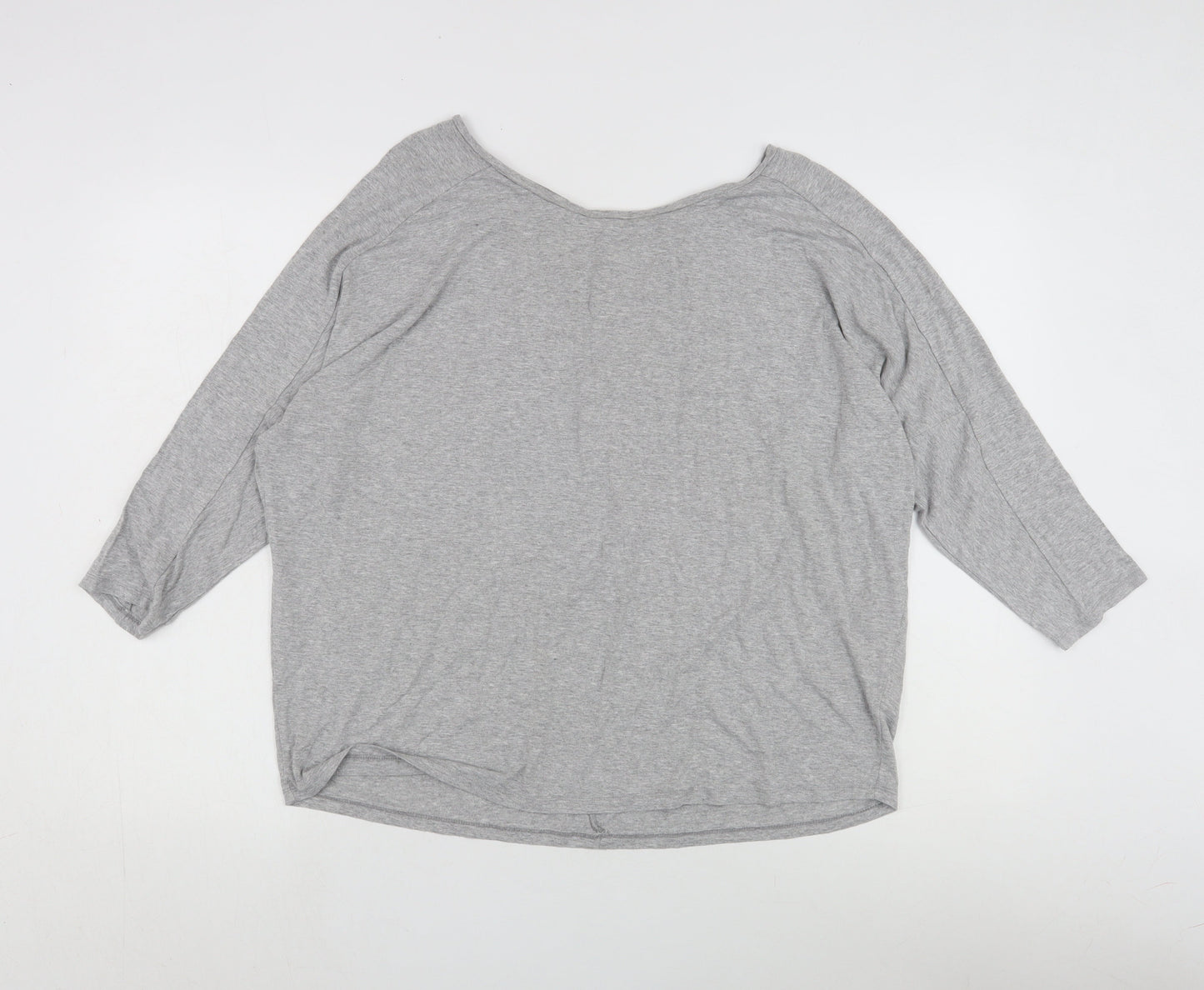 Warehouse Women's Grey 3/4 Sleeve Basic T-Shirt Size 14