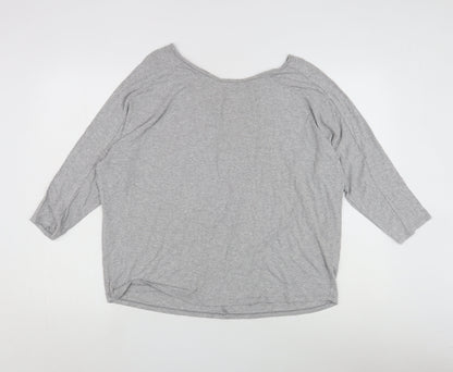 Warehouse Women's Grey 3/4 Sleeve Basic T-Shirt Size 14