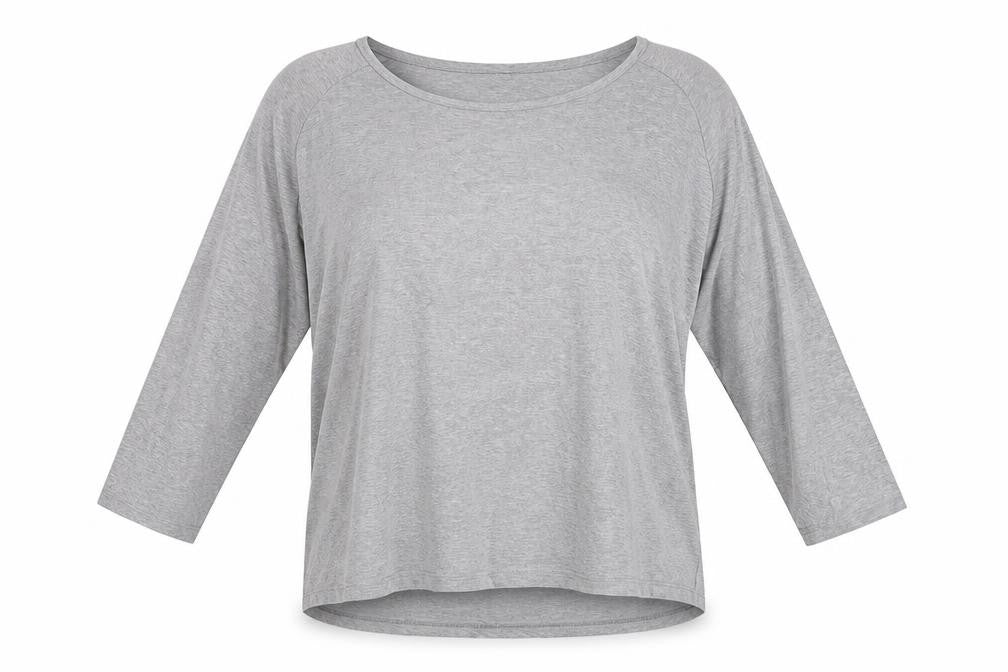 Warehouse Women's Grey 3/4 Sleeve Basic T-Shirt Size 14